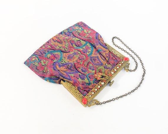 1900s Tapestry Evening Bag | Colorful Silk Tapest… - image 3