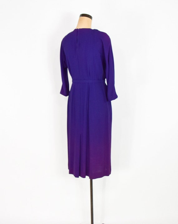 1940s Purple Crepe Dress | 40s Purple Rayon Crepe… - image 6