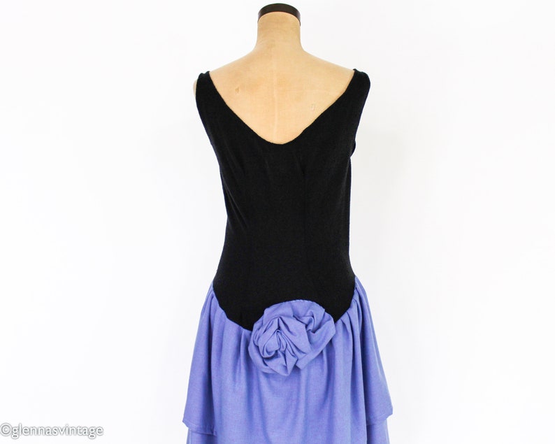 1990s Black & Blue Party Dress 90s Sleeveless Asymmetrical Dress fufi CLOBBER NAAS Medium image 5