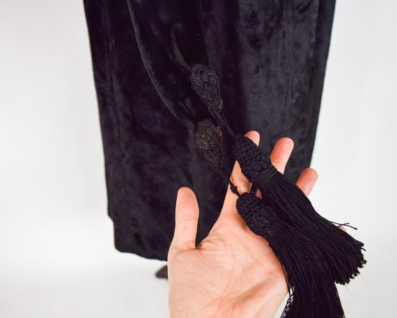 1900s Black Velvet Coat | Black Cotton Velvet Coa… - image 9