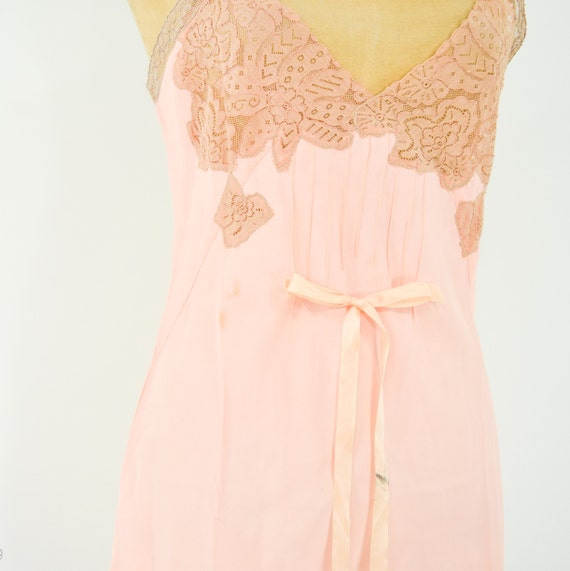 1920s Peach Silk Romper Lingerie | 20s Pink Silk … - image 3