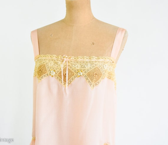 1920s Peach Silk Slip Lingerie | 20s Pink Silk Li… - image 9