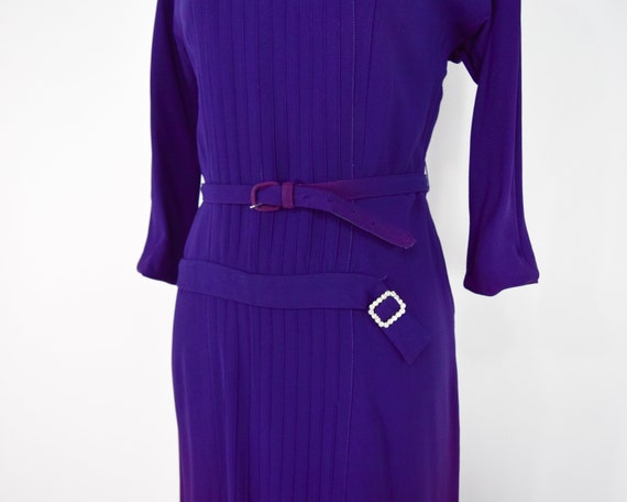 1940s Purple Crepe Dress | 40s Purple Rayon Crepe… - image 7