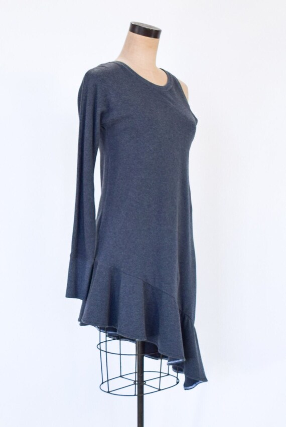 one sleeve grey dress Lazy Diana Micro Dress W/ Sleeve