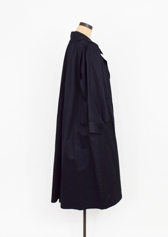 Saint Laurent | 1980s Black Cotton Swing Coat | 8… - image 8