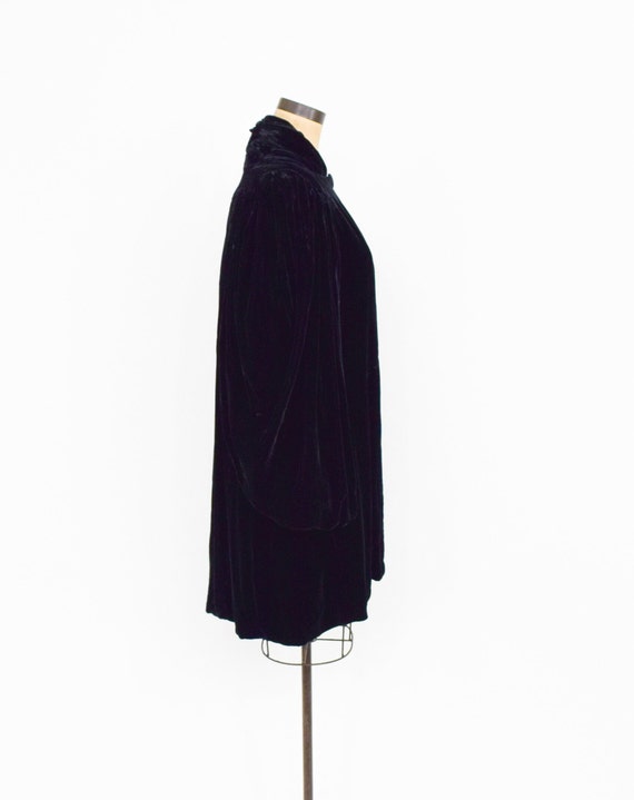 1930s Black Silk Velvet Coat | 30s Black Velvet E… - image 10