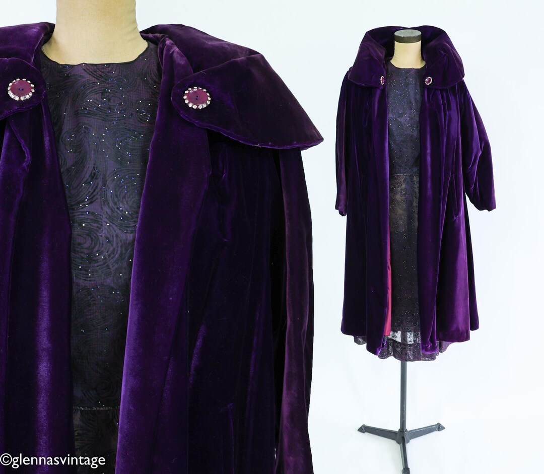 1960s Velvet & Rhinestone Great Coat
