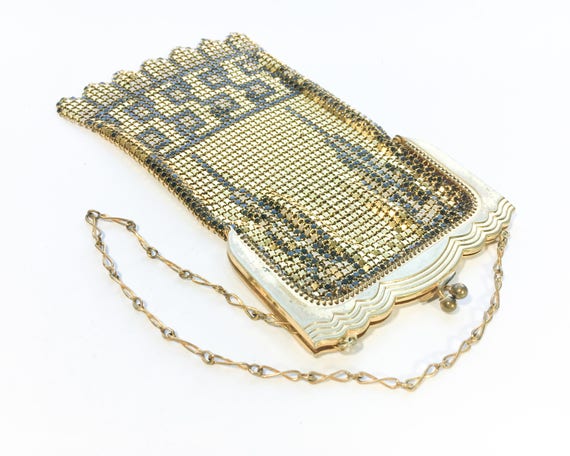 1920s Gold Deco Mesh Handbag | 20s Gold Mesh Even… - image 3