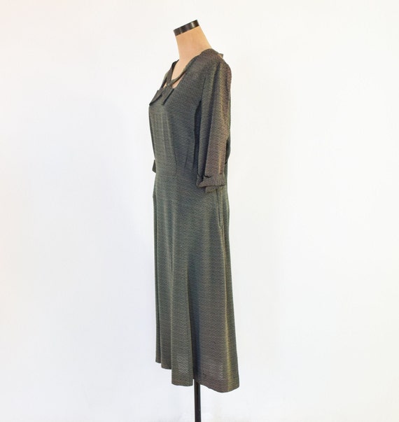 1940s Olive Green Dress | 40s Green Crepe Dress |… - image 4