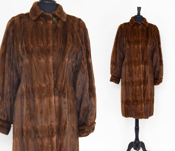 1940s Brown Mink Coat | Vintage Dark Brown Fur Coat | Duplers Fine Furs, Large