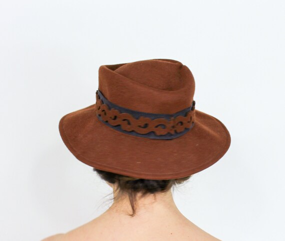 1980s Brown Wool Felt Hat | 80s Brown Wool Hat | … - image 2