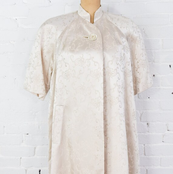 1950s Creme Brocade Evening Coat | 50s Ivory Silk… - image 7