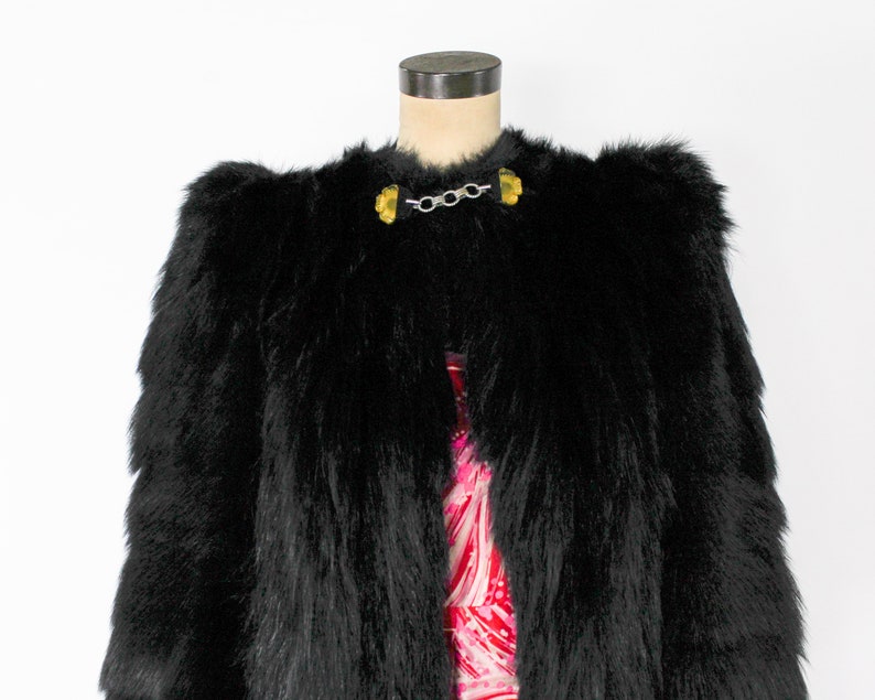 1940s Black Fur Jacket 40s Short Black Fur Coat Arctic Fur Co. Medium image 7