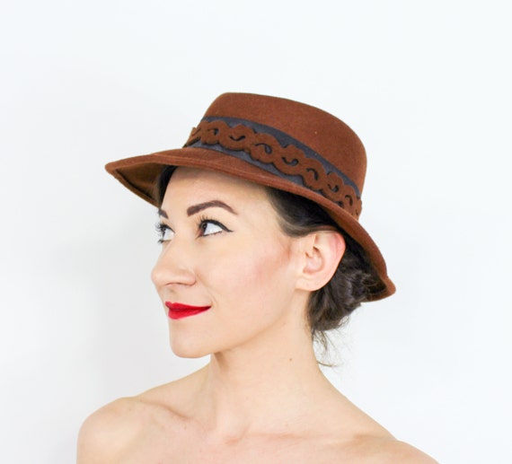 1980s Brown Wool Felt Hat | 80s Brown Wool Hat | … - image 6