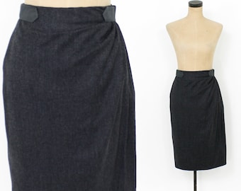Valentino | 1980s Gray Wool Pencil Skirt | 80s Gray Wool Skirt | Valentino | Medium