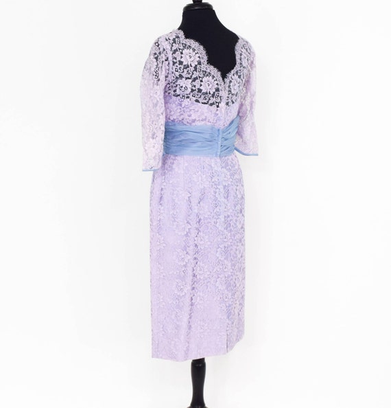 1950s Lavender Lace Party Dress | 50s Lavender La… - image 6