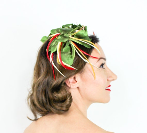 1950s Green Leaves Fascinator | 50s Garden Party … - image 3