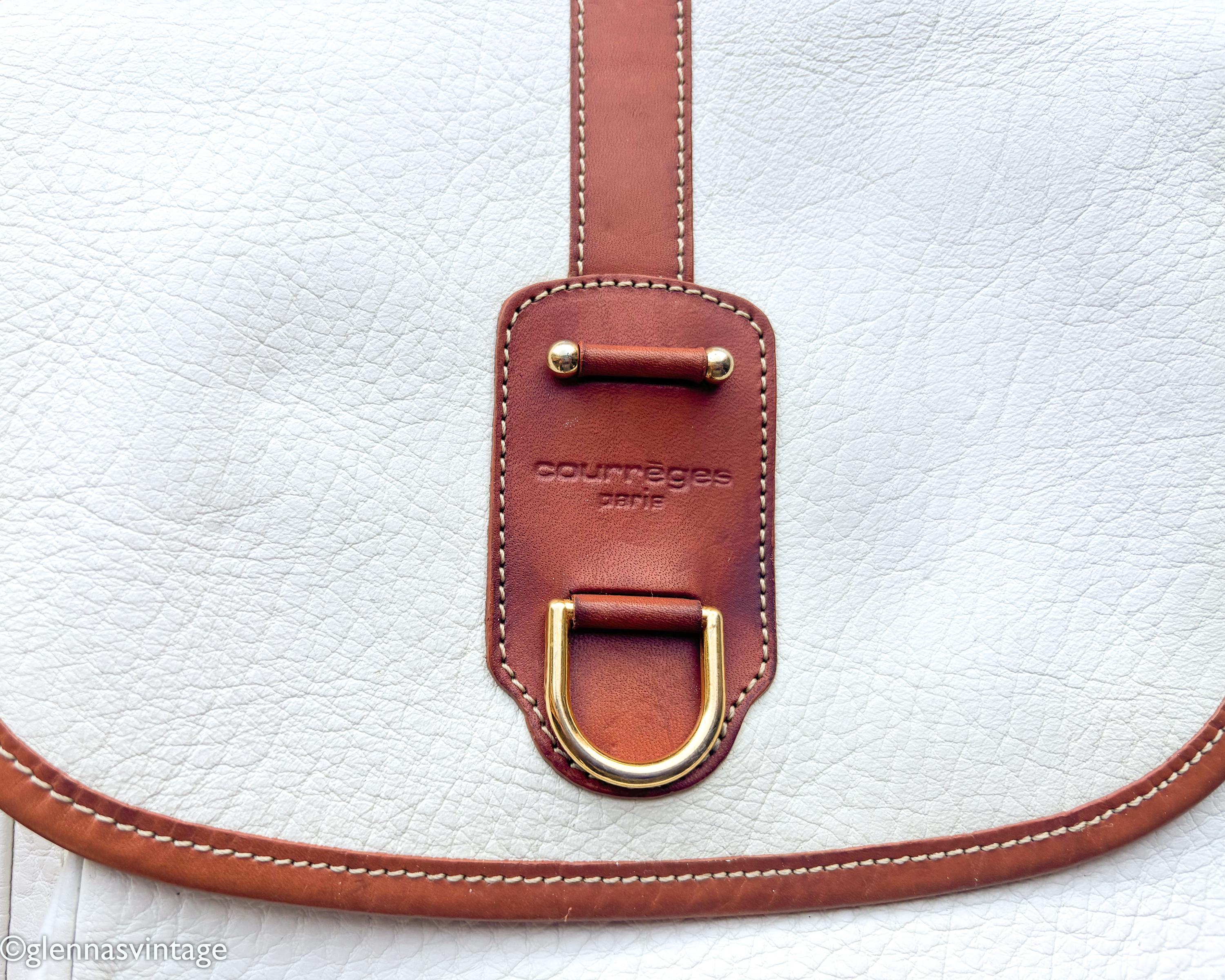 1990s Courrèges Paris White Leather Crossbody Shoulder Bag - Etsy