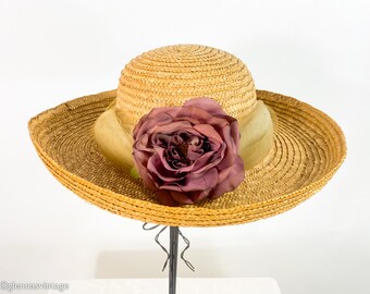 Vtg 80’s?WOVEN STRAW SUN HAT Nice Handmade Floral $_57.JPG?set_id=880000500F main image 4
