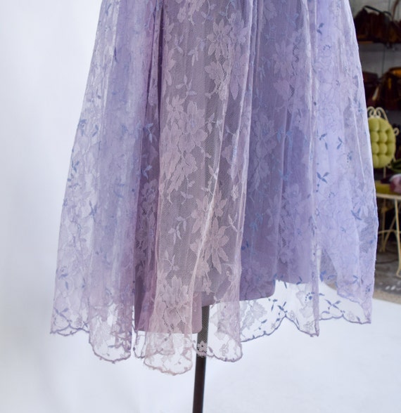1940s Lavender Purple Lace Evening Dress | 40s La… - image 10