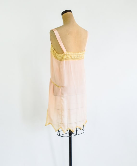 1920s Peach Silk Slip Lingerie | 20s Pink Silk Li… - image 5