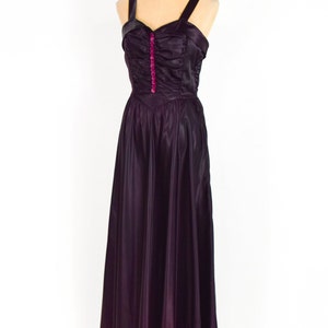 1940s Purple Satin Evening Dress 40s Deep Purple Satin Evening Gown Old Hollywood Medium image 3