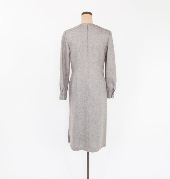 1950s Beige Wool Tweed Dress | 50s Beige Tweed Sh… - image 5