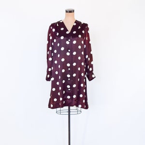 1960s Brown Polka Dot Dress 60s Brown & White Mini Dress Medium image 8