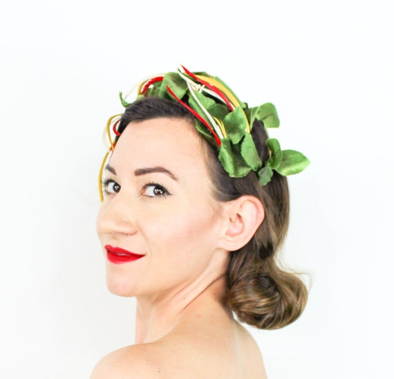 1950s Green Leaves Fascinator | 50s Garden Party … - image 1