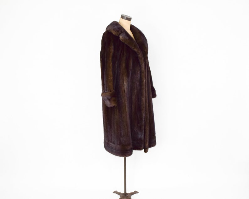 1950s Brown Mink Coat 50s Dark Brown Mink Evening Coat Etsy