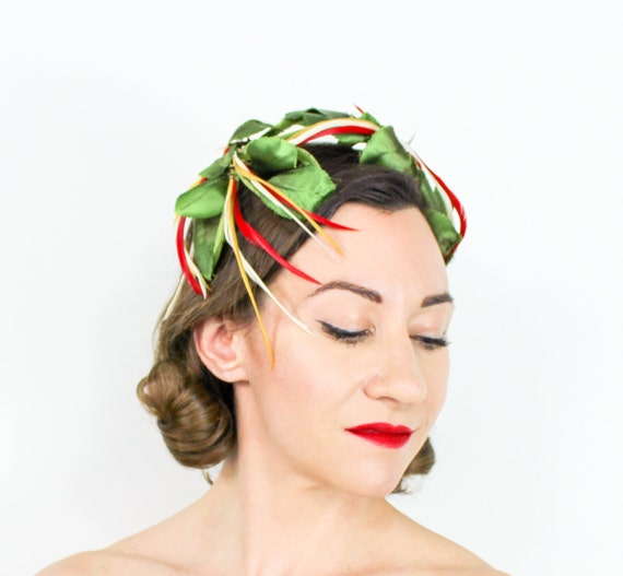 1950s Green Leaves Fascinator | 50s Garden Party … - image 4