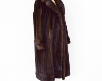 1950s Brown Mink Coat | 50s Full Length Mink Coat | John Bros
