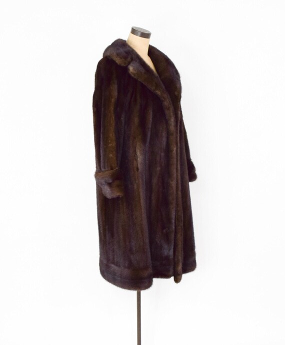 1950s Brown Mink Coat | 50s Dark Brown Mink Coat … - image 4