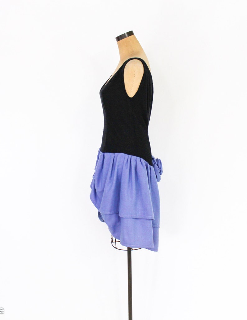 1990s Black & Blue Party Dress 90s Sleeveless Asymmetrical Dress fufi CLOBBER NAAS Medium image 3