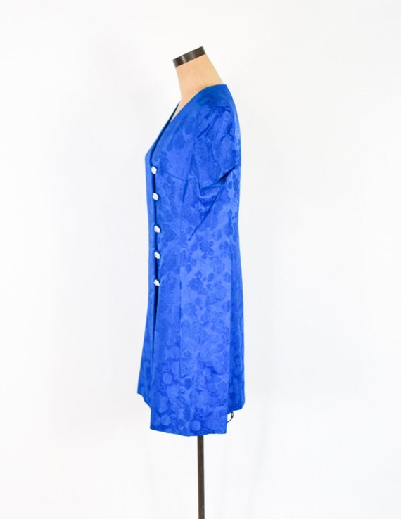 1960s Blue Brocade Dress & Coat | 60s Royal Blue … - image 6