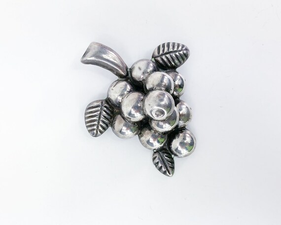 1950s Silver Grape Cluster Brooch  | 50s Sterling… - image 3