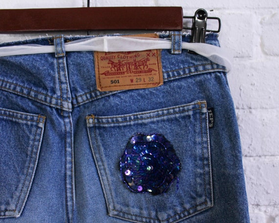 1990s Levis Denim Skirt | 90s Short Denim Skirt |… - image 4