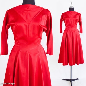 Abito da festa in raso rosso anni '50 / Jonny Herbert, Small