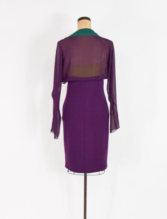 Versace | 1990s Purple Knit Dress | 90s Purple Kn… - image 5