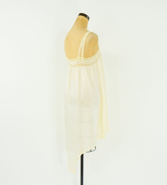 1920s Crochet & Silk Slip Lingerie Piece