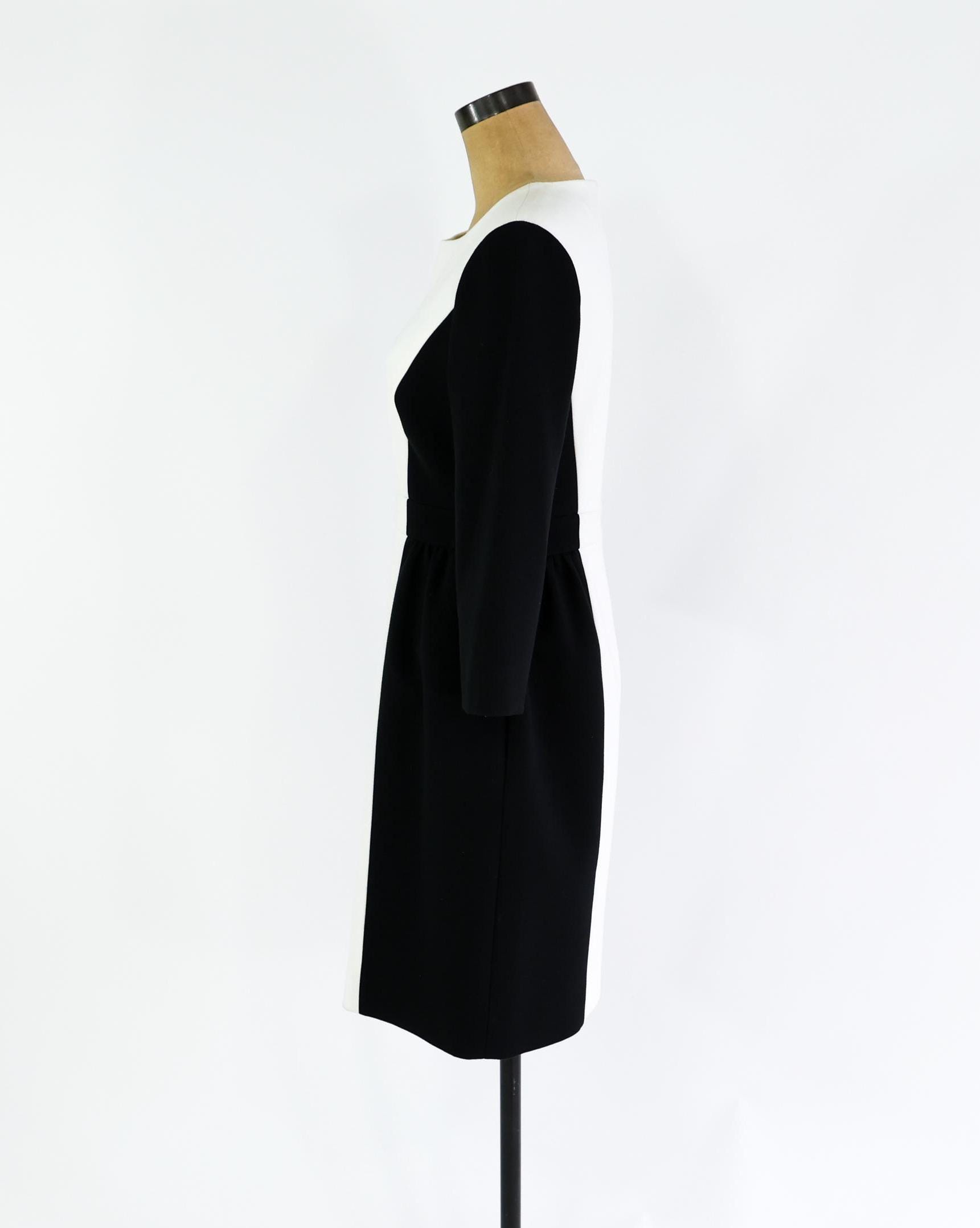 1990s Kate Spade Black & White Dress | Vintage Color Block Sheath Dress, Medium