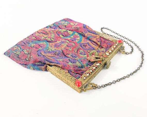 1900s Tapestry Evening Bag | Colorful Silk Tapest… - image 2