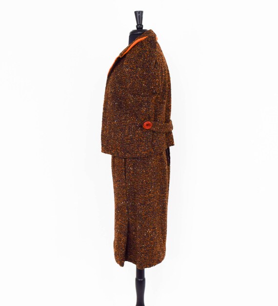 1960s Brown Wool Suit | 60s Brown Orange Wool 3 P… - image 4