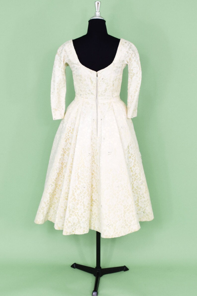 Suzy Perette 1950s Ivory Lace Cocktail Dress 50s Ivory Tea | Etsy
