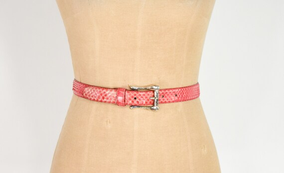 1980s Pink Snakeskin Belt 80s Pink 