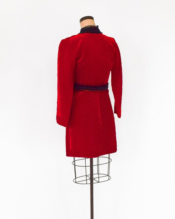1960s Red Velvet Dress & Jacket | 60s Red Velvet … - image 5