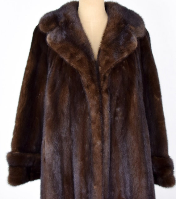 1950s Brown Mink Coat | 50s Dark Brown Mink Coat … - image 3