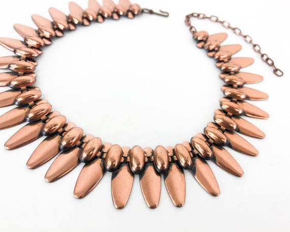 1950s Copper Necklace | 50s Copper Choker Necklac… - image 5