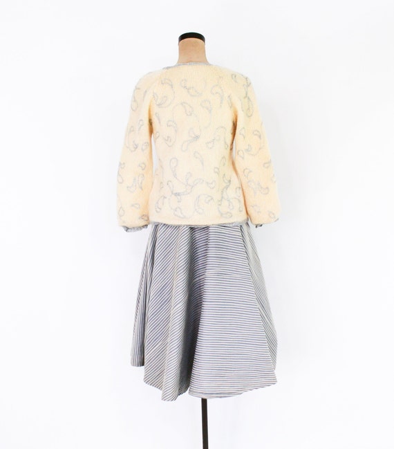 1960s Beige Mohair Cardigan | 60s Mohair Wool Car… - image 4