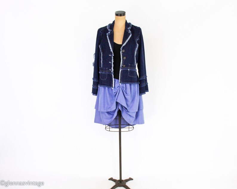 1990s Black & Blue Party Dress 90s Sleeveless Asymmetrical Dress fufi CLOBBER NAAS Medium image 8